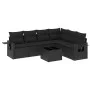 7-piece garden dining set and black synthetic rattan cushions by , Garden sets - Ref: Foro24-3252552, Price: 486,94 €, Discou...