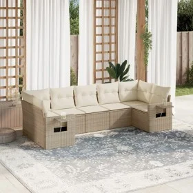 7-piece garden sofa set and beige synthetic rattan cushions by , Garden sets - Ref: Foro24-3252925, Price: 515,01 €, Discount: %