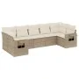 7-piece garden sofa set and beige synthetic rattan cushions by , Garden sets - Ref: Foro24-3252925, Price: 515,67 €, Discount: %