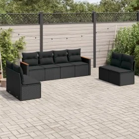 8-piece garden sofa set and black synthetic rattan cushions by , Garden sets - Ref: Foro24-3258289, Price: 467,47 €, Discount: %