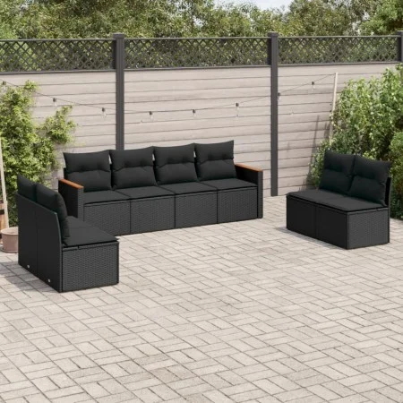 8-piece garden sofa set and black synthetic rattan cushions by , Garden sets - Ref: Foro24-3258289, Price: 467,47 €, Discount: %