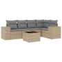 Garden sofa set with cushions 6 pieces beige synthetic rattan by , Garden sets - Ref: Foro24-3254876, Price: 423,62 €, Discou...