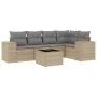 Garden sofa set with cushions 6 pieces beige synthetic rattan by , Garden sets - Ref: Foro24-3254876, Price: 448,14 €, Discou...