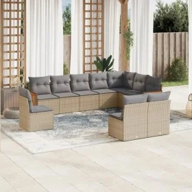 Gartensofa-Set mit beigen Kissen, 10-teilig, synthetisches Rattan von , Gartensets - Ref: Foro24-3260155, Preis: 617,91 €, Ra...