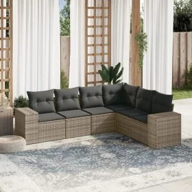 6-teiliges Gartenmöbel-Set und graue synthetische Rattankissen von , Gartensets - Ref: Foro24-3222609, Preis: 396,07 €, Rabat...