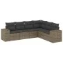 6-piece garden furniture set and gray synthetic rattan cushions by , Garden sets - Ref: Foro24-3222609, Price: 396,07 €, Disc...