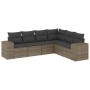 6-teiliges Gartenmöbel-Set und graue synthetische Rattankissen von , Gartensets - Ref: Foro24-3222609, Preis: 389,35 €, Rabat...