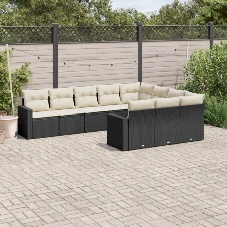 Garden sofa set 10 pieces with black synthetic rattan cushions by , Modular outdoor sofas - Ref: Foro24-3251823, Price: 587,3...