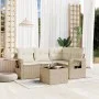 Gartensofa-Set mit Kissen, 5-teilig, beiges synthetisches Rattan von , Gartensets - Ref: Foro24-3252455, Preis: 410,02 €, Rab...