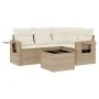 Gartensofa-Set mit Kissen, 5-teilig, beiges synthetisches Rattan von , Gartensets - Ref: Foro24-3252455, Preis: 410,02 €, Rab...