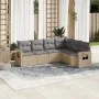 Garden sofa set with cushions 6 pieces beige synthetic rattan by , Garden sets - Ref: Foro24-3252546, Price: 418,49 €, Discou...