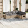 Gartensofa-Set mit Kissen, 6-teilig, beiges synthetisches Rattan von , Gartensets - Ref: Foro24-3252546, Preis: 433,43 €, Rab...