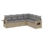 Garden sofa set with cushions 6 pieces beige synthetic rattan by , Garden sets - Ref: Foro24-3252546, Price: 418,49 €, Discou...