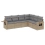 Gartensofa-Set mit Kissen, 6-teilig, beiges synthetisches Rattan von , Gartensets - Ref: Foro24-3252546, Preis: 433,43 €, Rab...