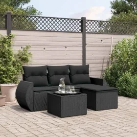 5-piece garden furniture set and black synthetic rattan cushions by , Garden sets - Ref: Foro24-3253612, Price: 321,15 €, Dis...