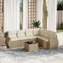 7-piece garden sofa set and beige synthetic rattan cushions by , Garden sets - Ref: Foro24-3253755, Price: 525,64 €, Discount: %