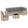 7-piece garden sofa set and beige synthetic rattan cushions by , Garden sets - Ref: Foro24-3253776, Price: 482,66 €, Discount: %