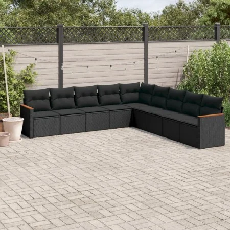 8-teiliges Gartensofa-Set und schwarze synthetische Rattankissen von , Gartensets - Ref: Foro24-3258457, Preis: 556,75 €, Rab...
