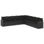 8-teiliges Gartensofa-Set und schwarze synthetische Rattankissen von , Gartensets - Ref: Foro24-3258457, Preis: 556,75 €, Rab...