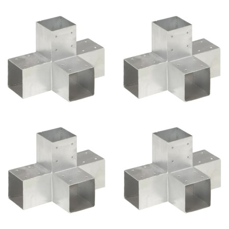 Pfostenverbinder aus verzinktem Metall, 4 Stück, 91 x 91 mm von vidaXL, Zaunpfosten - Ref: Foro24-145476, Preis: 81,83 €, Rab...