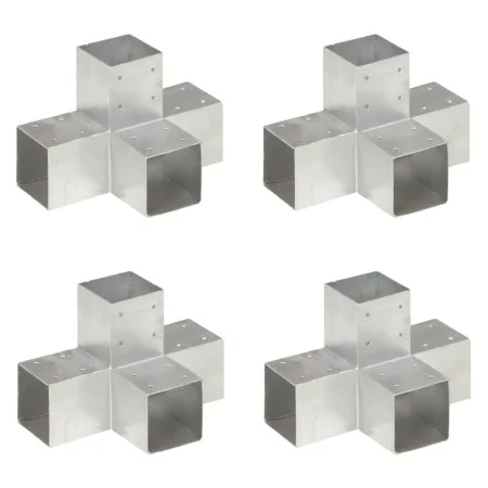 Post connectors in X 4 pcs galvanized metal 91x91 mm by vidaXL, fence posts - Ref: Foro24-145476, Price: 80,42 €, Discount: %