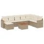 9-teiliges Gartensofa-Set mit beigen synthetischen Rattankissen von , Gartensets - Ref: Foro24-3258656, Preis: 595,32 €, Raba...