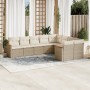 9-piece garden sofa set with beige synthetic rattan cushions by , Garden sets - Ref: Foro24-3258705, Price: 644,34 €, Discoun...