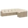 9-piece garden sofa set with beige synthetic rattan cushions by , Garden sets - Ref: Foro24-3258705, Price: 631,47 €, Discoun...