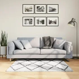 PAMPLONA moderner Langflorteppich in Creme und Schwarz, 120 x 120 cm von , Teppiche - Ref: Foro24-375365, Preis: 33,94 €, Rab...