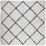 Alfombra de pelo largo moderna PAMPLONA crema y negro 120x120cm de , Alfombras - Ref: Foro24-375365, Precio: 33,93 €, Descuen...