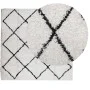 Alfombra de pelo largo moderna PAMPLONA crema y negro 120x120cm de , Alfombras - Ref: Foro24-375365, Precio: 33,93 €, Descuen...