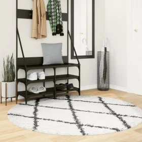 Moderner Hochflorteppich PAMPLONA Creme und Schwarz Ø 160 cm von , Teppiche - Ref: Foro24-375378, Preis: 50,31 €, Rabatt: %