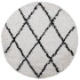 Modern high pile rug PAMPLONA cream and black Ø 160 cm by , Rugs - Ref: Foro24-375378, Price: 50,88 €, Discount: %