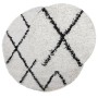 Modern high pile rug PAMPLONA cream and black Ø 160 cm by , Rugs - Ref: Foro24-375378, Price: 50,88 €, Discount: %
