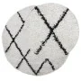 Moderner Hochflorteppich PAMPLONA Creme und Schwarz Ø 160 cm von , Teppiche - Ref: Foro24-375378, Preis: 50,31 €, Rabatt: %
