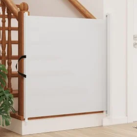 Retractable pet gate white 82.5x125 cm by , Gates for children and pets - Ref: Foro24-4004128, Price: 48,58 €, Discount: %