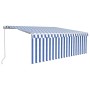 Manuell einziehbare Markise mit Jalousie und blau-weißer LED 4x3 m von , Markisen - Ref: Foro24-3069301, Preis: 384,70 €, Rab...