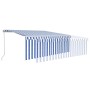 Manuell einziehbare Markise mit Jalousie und blau-weißer LED 4x3 m von , Markisen - Ref: Foro24-3069301, Preis: 384,70 €, Rab...