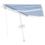 Automatische blau-weiße Fußmarkise 450x350 cm von , Markisen - Ref: Foro24-3069646, Preis: 659,12 €, Rabatt: %