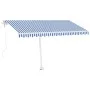 Automatische blau-weiße Fußmarkise 450x350 cm von , Markisen - Ref: Foro24-3069646, Preis: 659,12 €, Rabatt: %