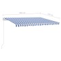 Einziehbare manuelle Markise mit blauen und weißen Pfosten 4,5x3,5 m von , Markisen - Ref: Foro24-3070046, Preis: 637,37 €, R...