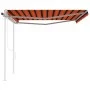 Automatic retractable awning with orange and brown posts, 4.5x3.5m. by , Awnings - Ref: Foro24-3070050, Price: 652,60 €, Disc...