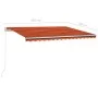 Automatic retractable awning with orange and brown posts, 4.5x3.5m. by , Awnings - Ref: Foro24-3070050, Price: 652,60 €, Disc...