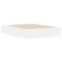 White engineered wood bed with drawers 140x200 cm by , Beds and slatted bases - Ref: Foro24-3207273, Price: 161,44 €, Discoun...