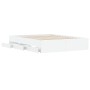Weißes Holzwerkstoffbett mit Schubladen 140x200 cm von , Betten und Lattenroste - Ref: Foro24-3207273, Preis: 168,19 €, Rabat...