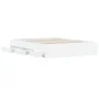 White engineered wood bed with drawers 140x200 cm by , Beds and slatted bases - Ref: Foro24-3207273, Price: 161,44 €, Discoun...