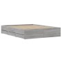 Sonoma gray engineered wood bed with drawers 140x200 cm by , Beds and slatted bases - Ref: Foro24-3207278, Price: 199,57 €, D...