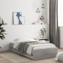 Sonoma-graues Holzwerkstoffbett mit Schubladen 90 x 200 cm von , Betten und Lattenroste - Ref: Foro24-3207299, Preis: 166,48 ...