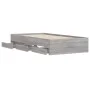 Sonoma gray engineered wood bed with drawers 90x200 cm by , Beds and slatted bases - Ref: Foro24-3207299, Price: 163,94 €, Di...