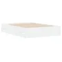 White engineered wood bed with drawers 135x190 cm by , Beds and slatted bases - Ref: Foro24-3207308, Price: 187,22 €, Discoun...